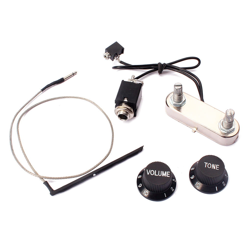 Guitar Violin Pickup Piezo Transducer Bridge Set with Tone Volume Knob