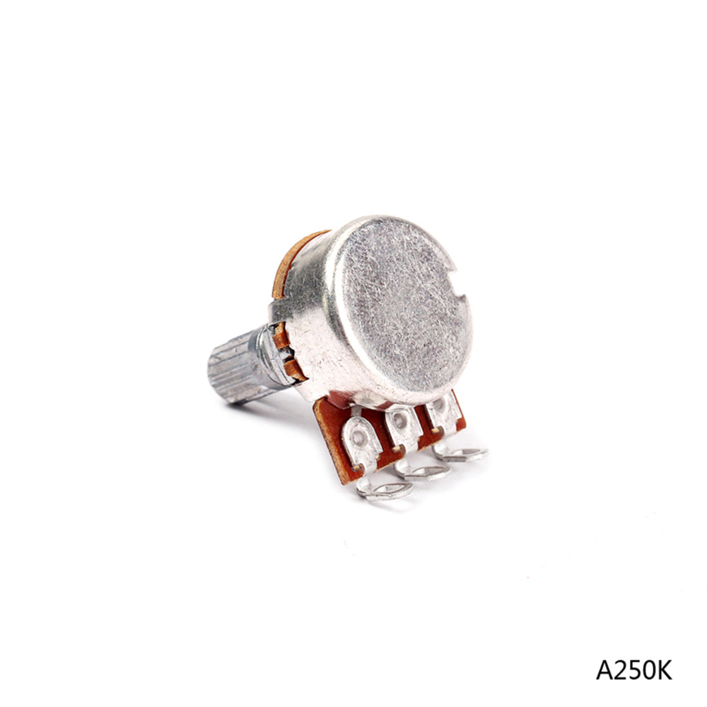10PCS mini A250K B250K A500K 15mm Shaft Guitar Pots Short Shaft Potentiometer Guitar Audio Tone Switch