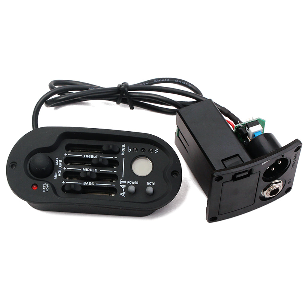Acoustic 4Band EQ Equalizer Guitar Preamp Piezo Pickup Amplifier Chromatic Tuner(Without battery)