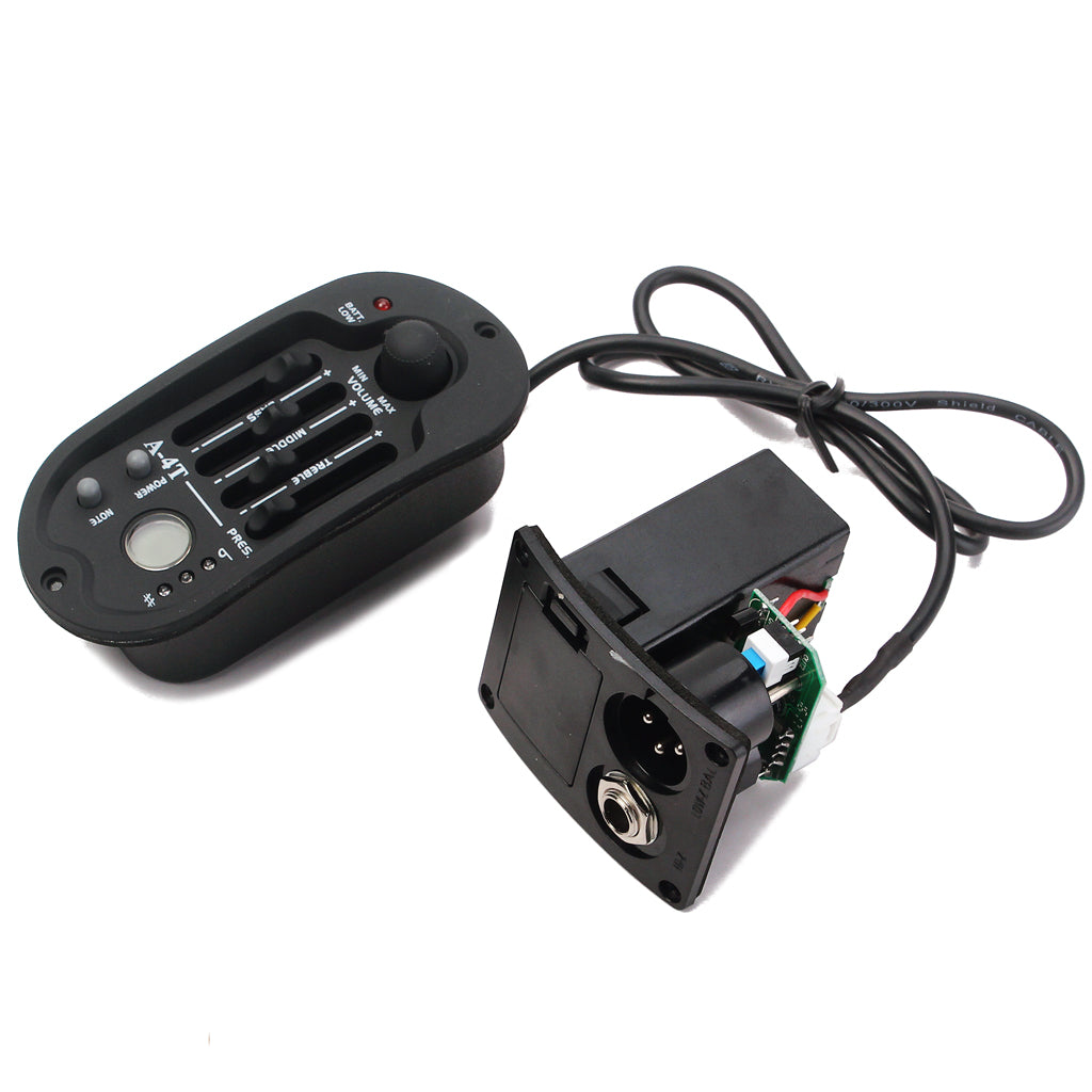 Acoustic 4Band EQ Equalizer Guitar Preamp Piezo Pickup Amplifier Chromatic Tuner(Without battery)