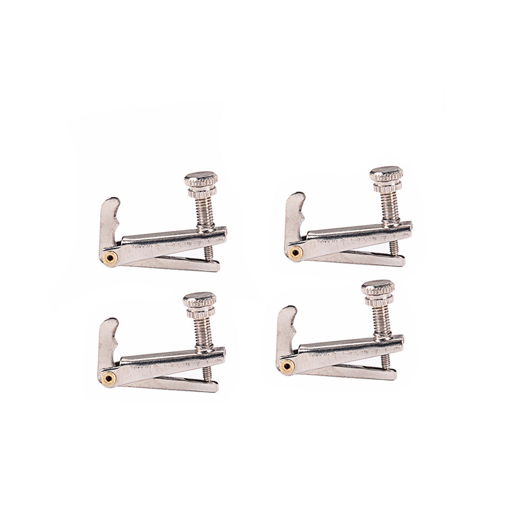 4pcs Copper Nickel Alloy Violin Fine Tuners Spinner String Adjuster Violin Tune Parts Accessories For 3/4 or 4/4
