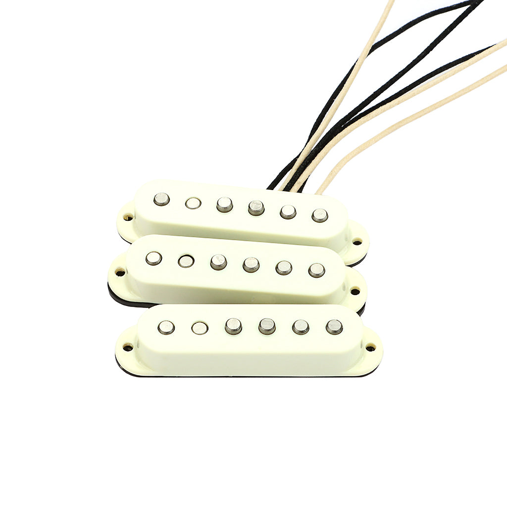 Alnico 5 Vintage 57/62 Single Coil Pickups SSS Set for Stratocaster Electric Guitar Aged White