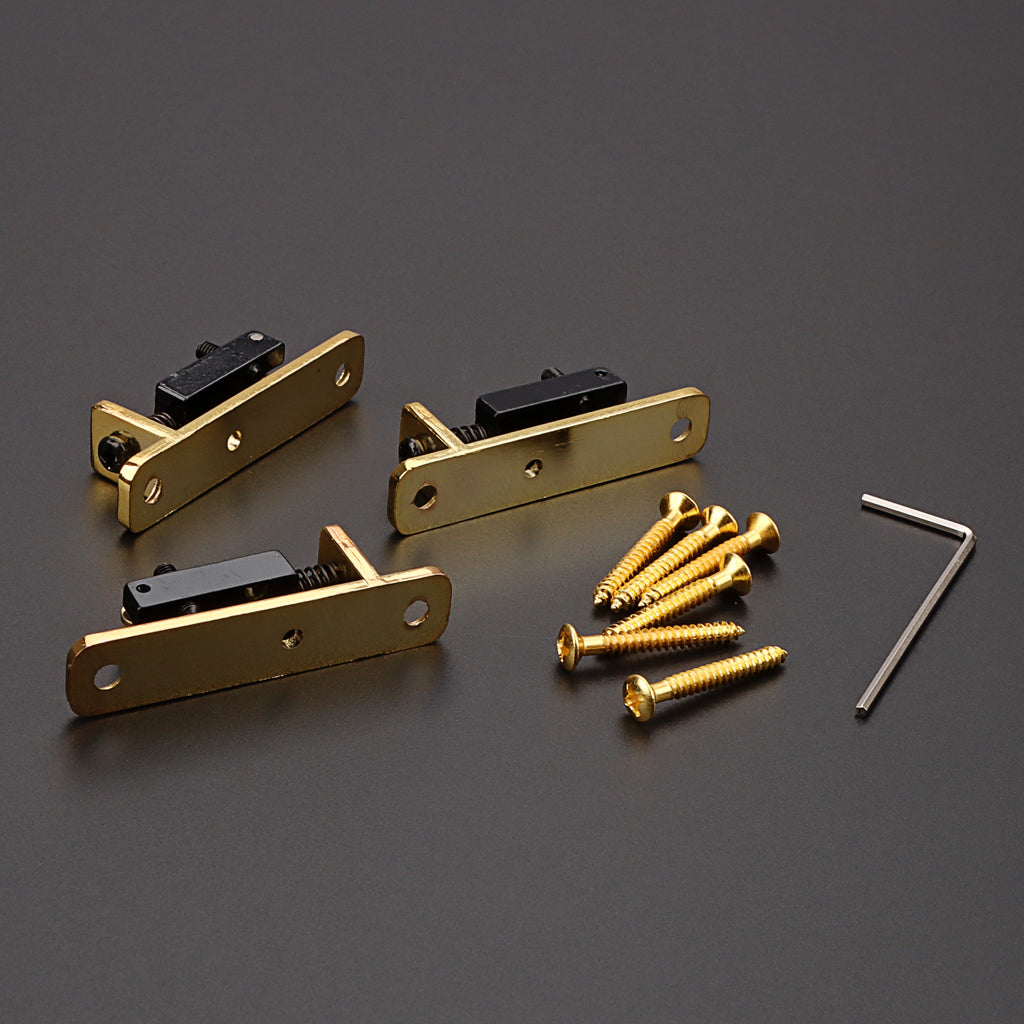 3Pcs/Set Individual Single Roller Saddle Guitar Bridge for Electric Guitar Gold
