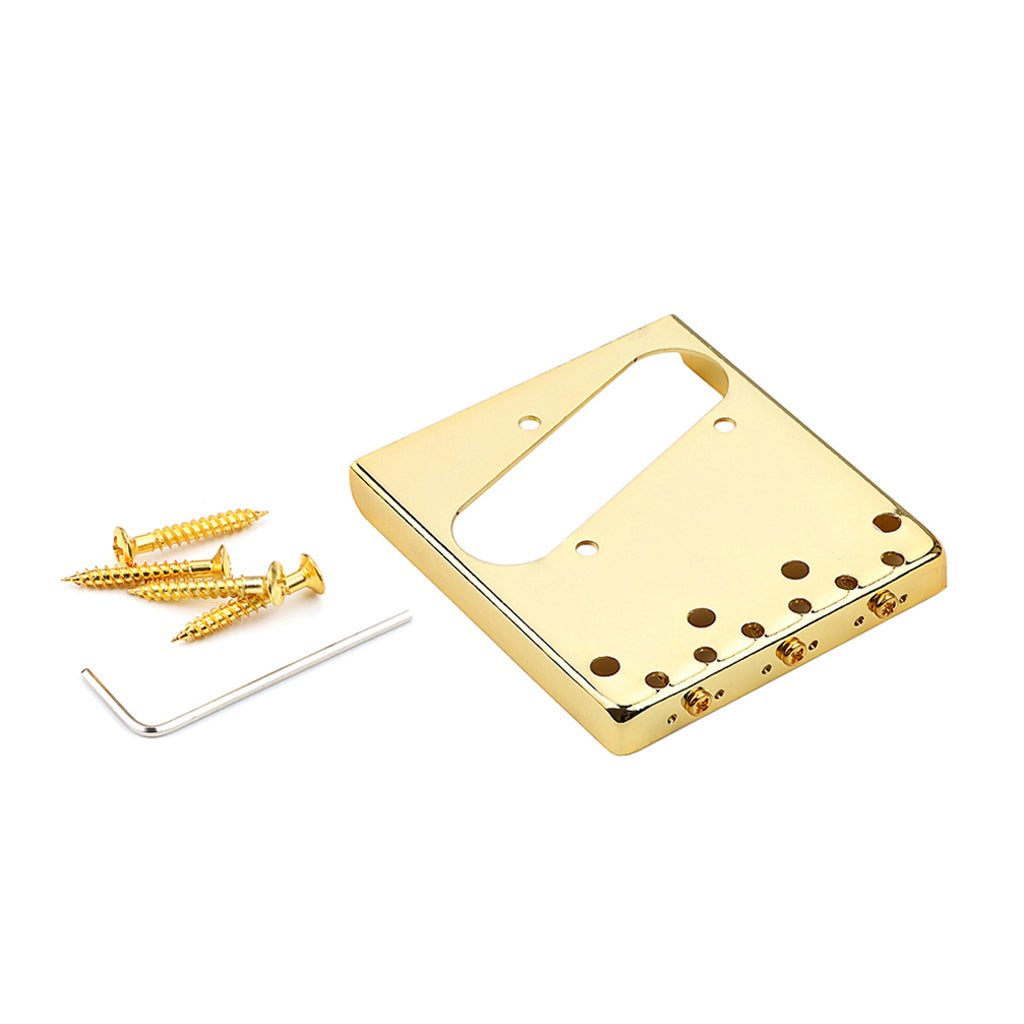 54mm Vintage Telecaster Bridge Brass 3-Saddles for Tele TL Style Electric Guitar Gold