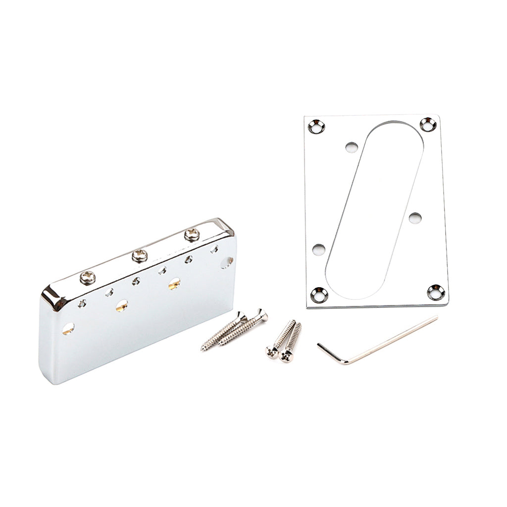 Short Tele Bridge Brass 3-Saddles for TL Style Chrome Electric Guitar Bridge