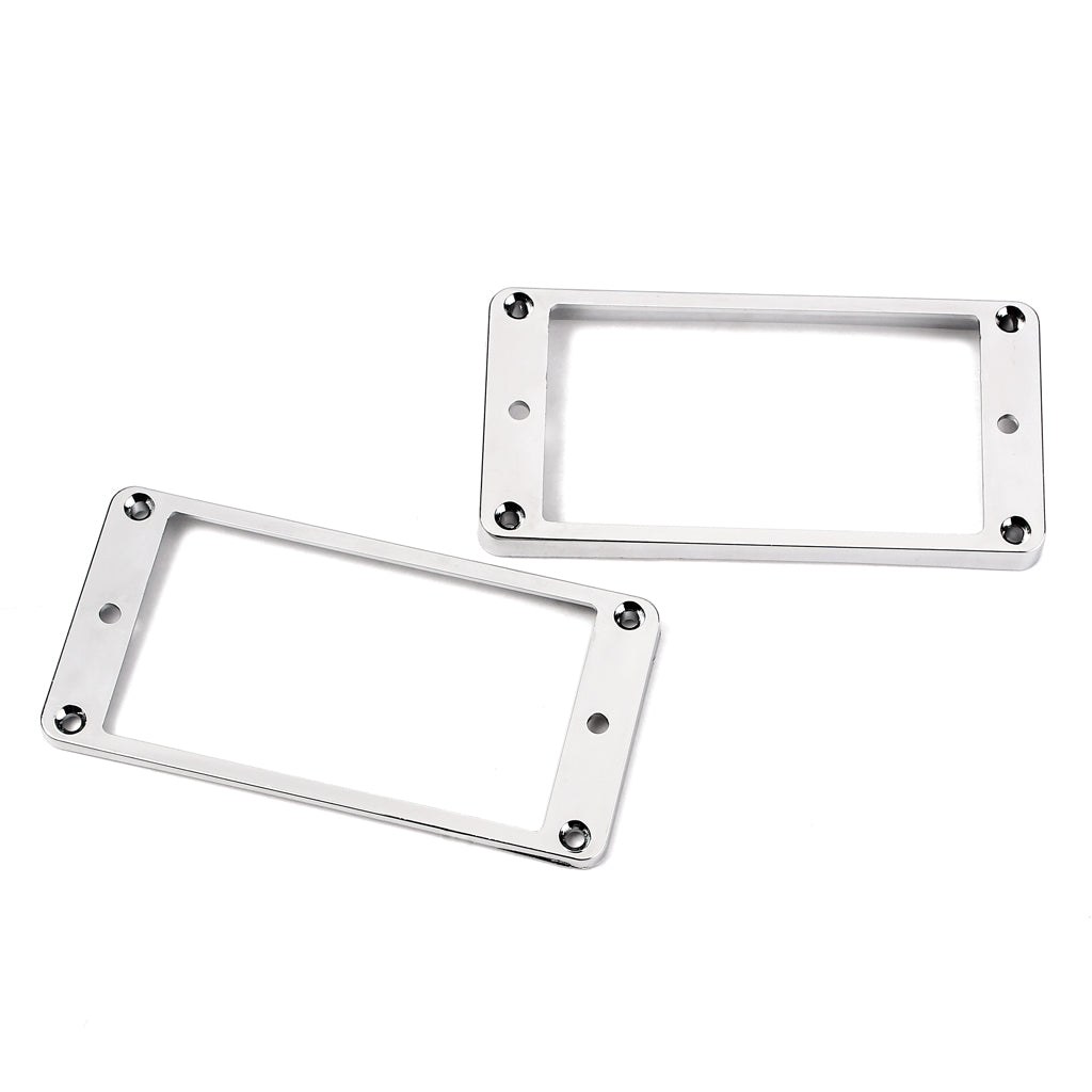 Pickup mounting ring curved bottom, frame, Chrome set of 2 neck and bridge for LP