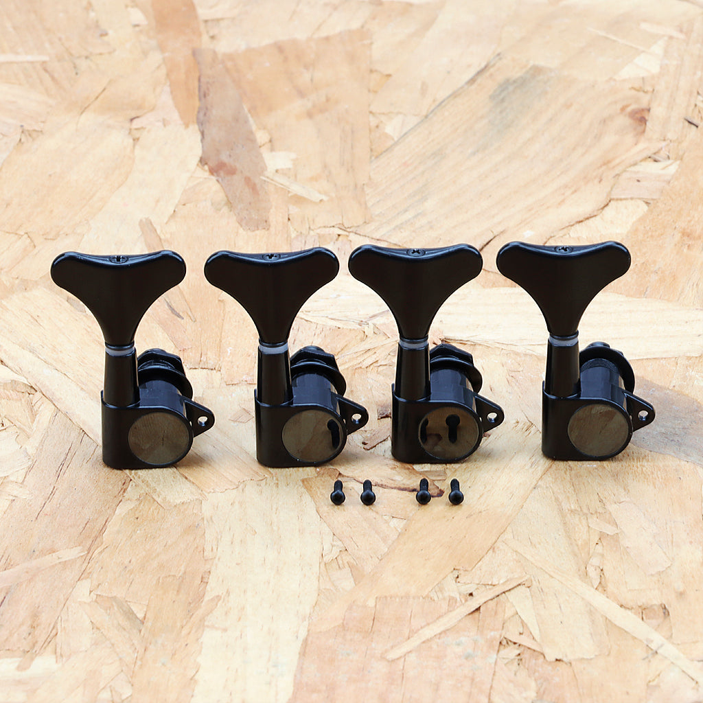 4R Sealed Bass Guitar Tuning Pegs Keys Machine Head Tuners for Electric Bass Guitar Parts Black