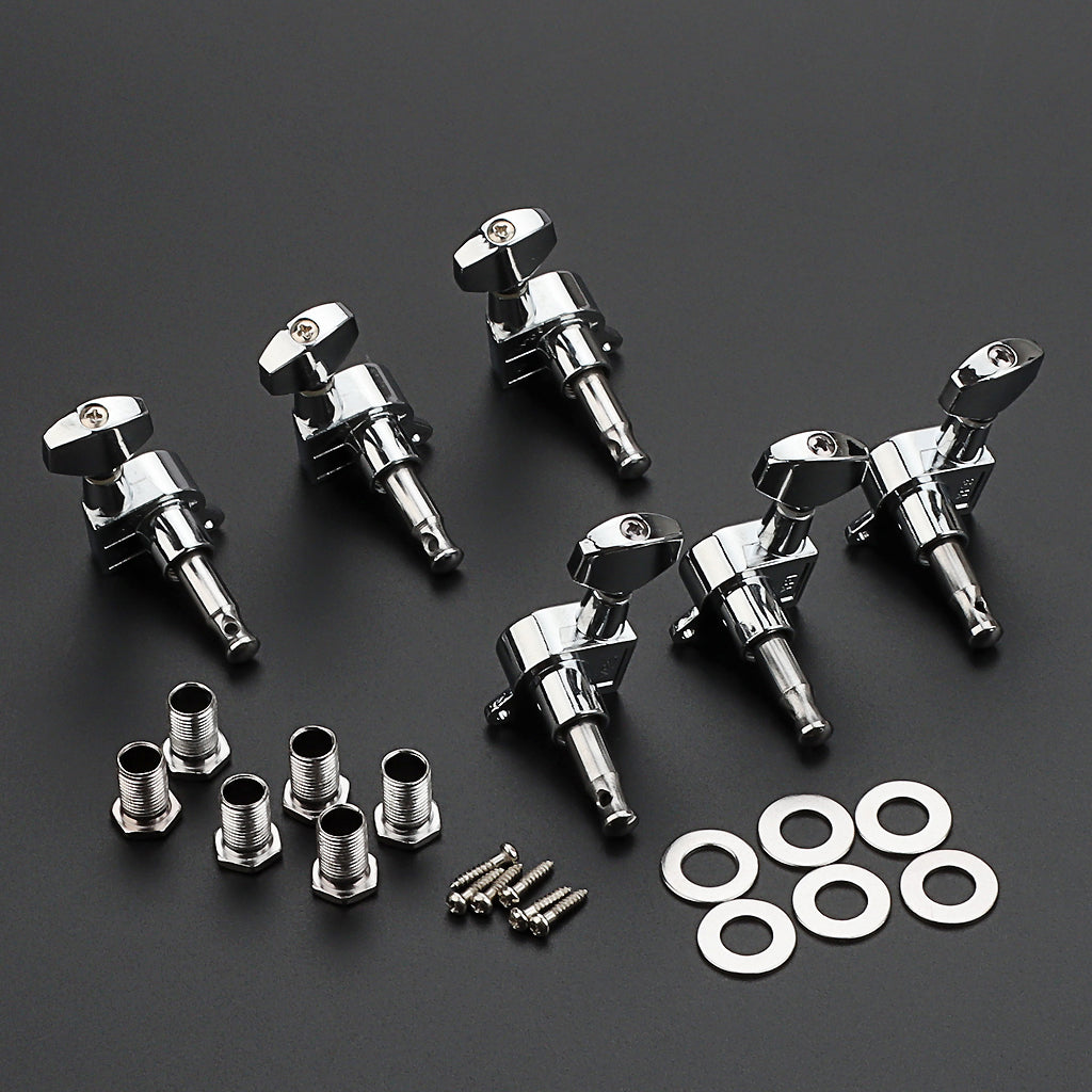 3L3R Guitar Tuner Pegs Sealed Guitar Tuning Pegs Machine Heads for Acoustic or Electric Guitar Small Square Buttons