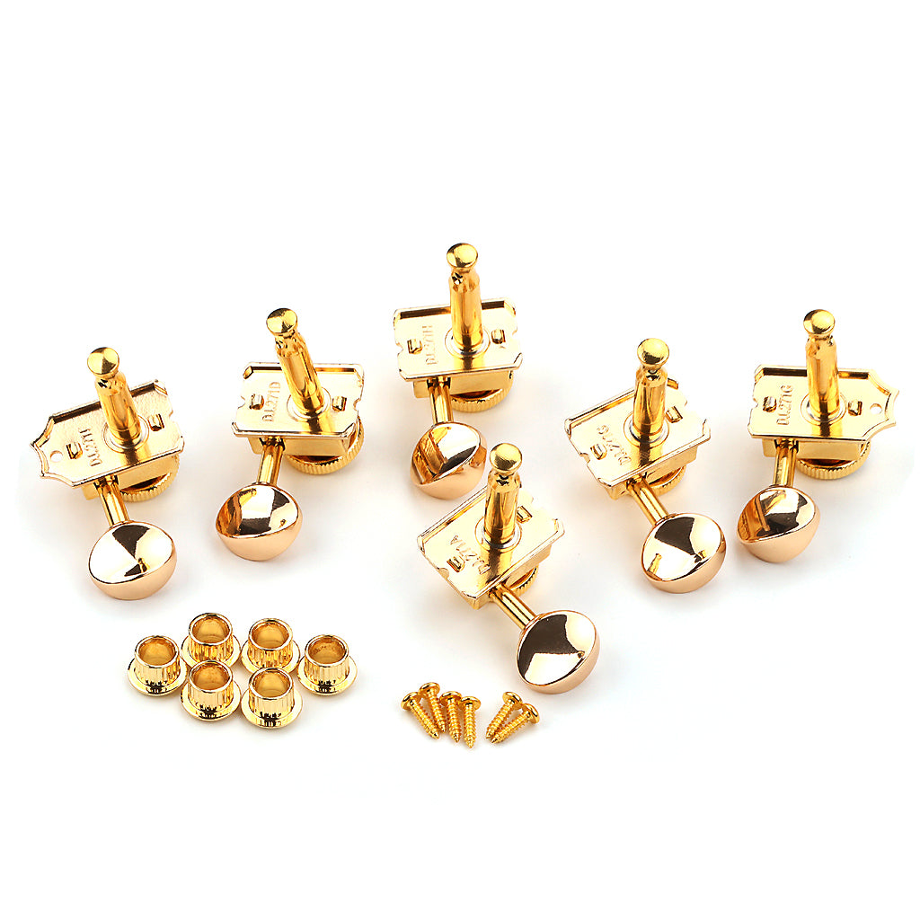 6 Inline Vintage Guitar Lock String Tuners Tuning Key Pegs Machine Heads for ST TL Style Electric Guitars Gold