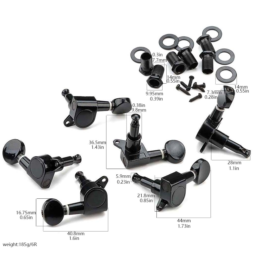 6 in Line Guitar Sealed Tuners Tuning Keys Pegs Machine Heads Set for ST TL Electric Guitar Replacement Parts