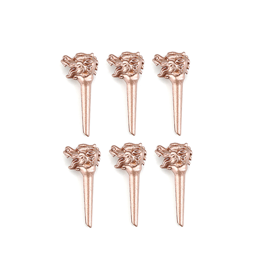 6x Pink Dragon Head Metal Acoustic Guitar Bridge Pins Strings Fixed Cone