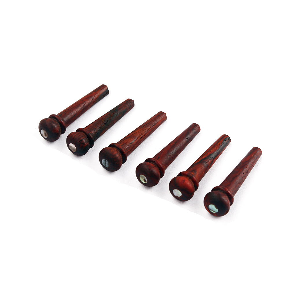 6x red wood Bridge Pin With 4mm Golden Classical Style Dot Acoustic Guitar
