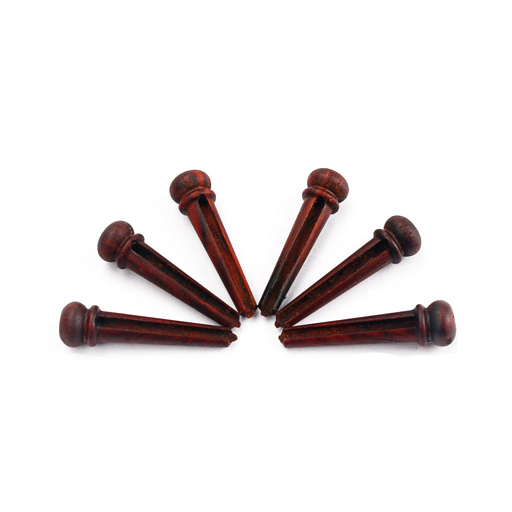 6x red wood Bridge Pin With 4mm Golden Classical Style Dot Acoustic Guitar