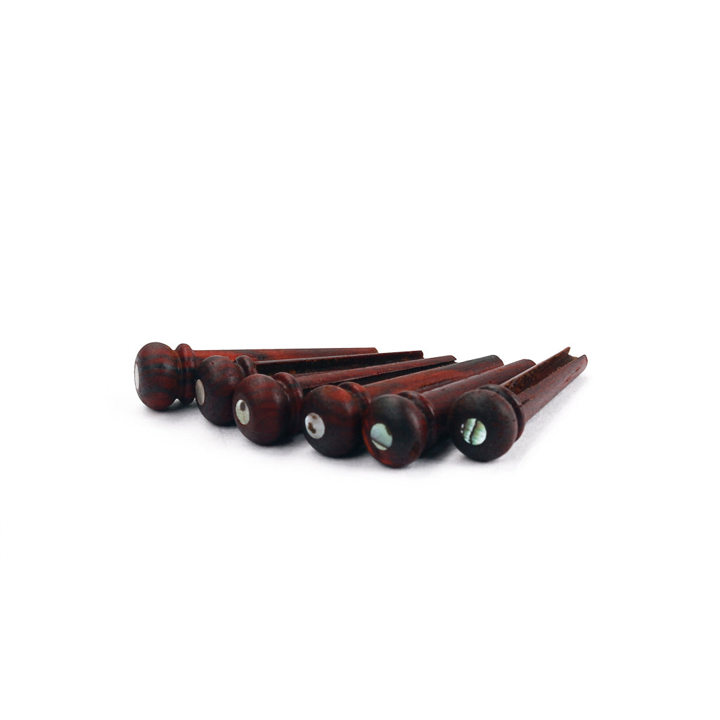 6x red wood Bridge Pin With 4mm Golden Classical Style Dot Acoustic Guitar
