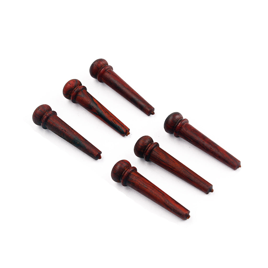 6x red wood Bridge Pin With 4mm Golden Classical Style Dot Acoustic Guitar