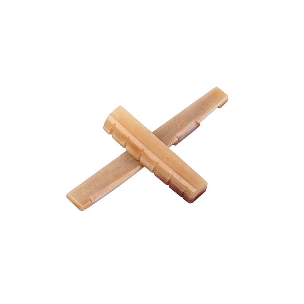 2pcs/Set Camel Bone Guitar Bridge Saddle and Nut for Folk Acoustic Guitar Made of Real Bone