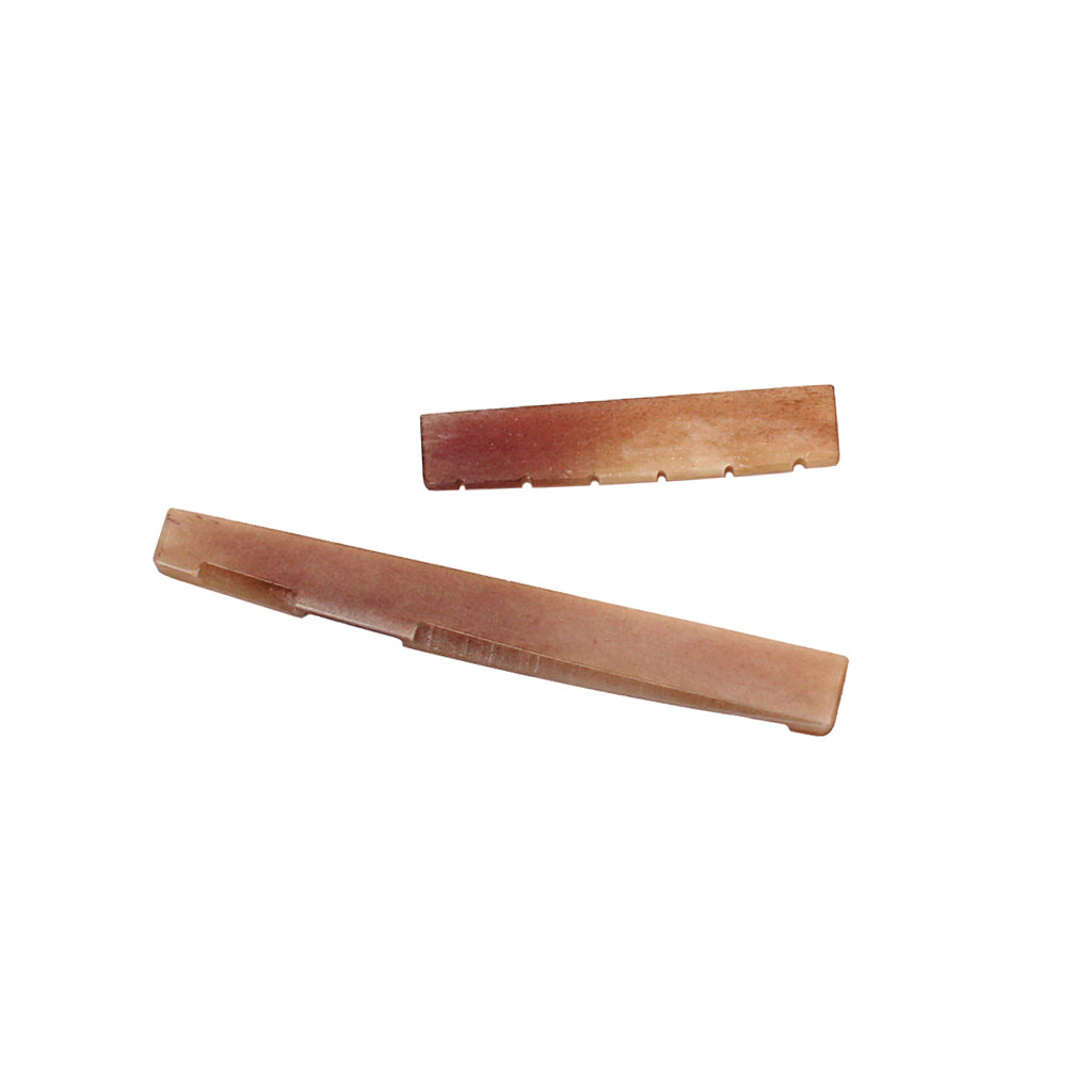 2pcs/Set Camel Bone Guitar Bridge Saddle and Nut for Folk Acoustic Guitar Made of Real Bone