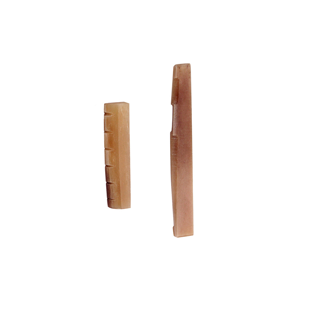 2pcs/Set Camel Bone Guitar Bridge Saddle and Nut for Folk Acoustic Guitar Made of Real Bone