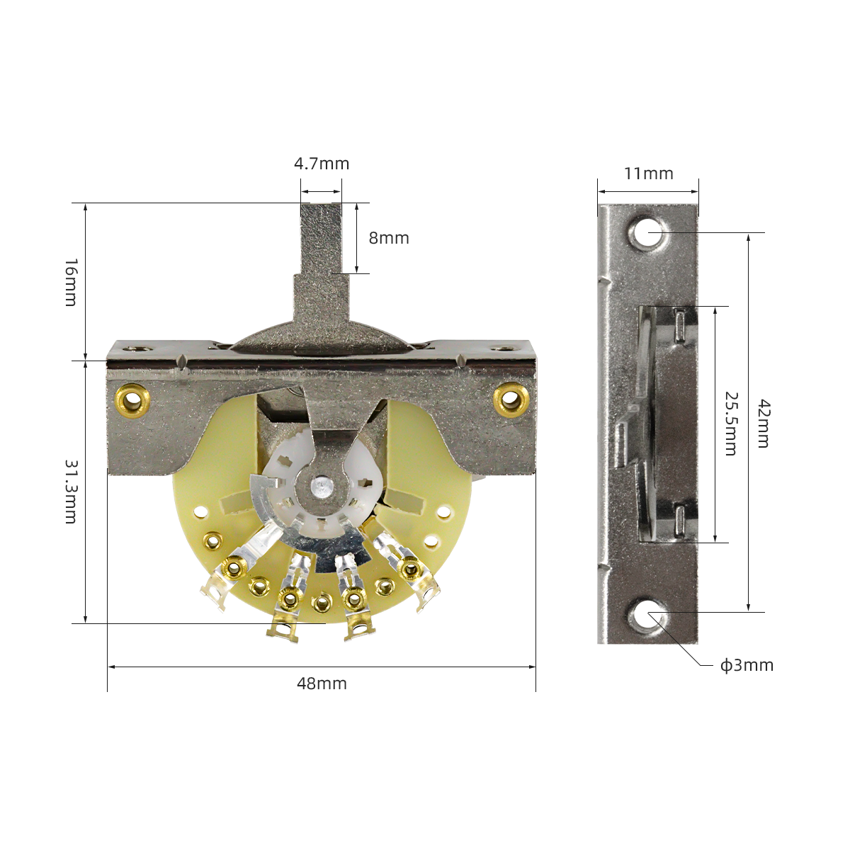 5-Way Guitar Pickup Selector Blade Switch with 3pcs Tip for Strat Electric Guitar Accessories