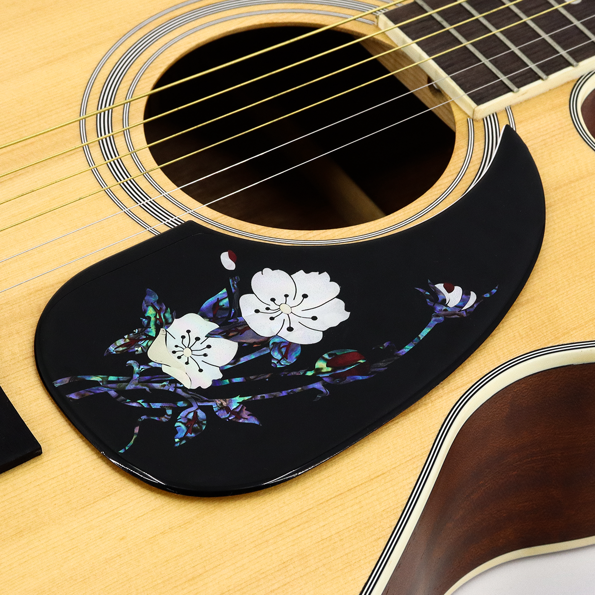 Acoustic Guitar Pickguard inlaid with shell Pattern Decorated Self-adhesive Pick Guard for Acoustic Guitar