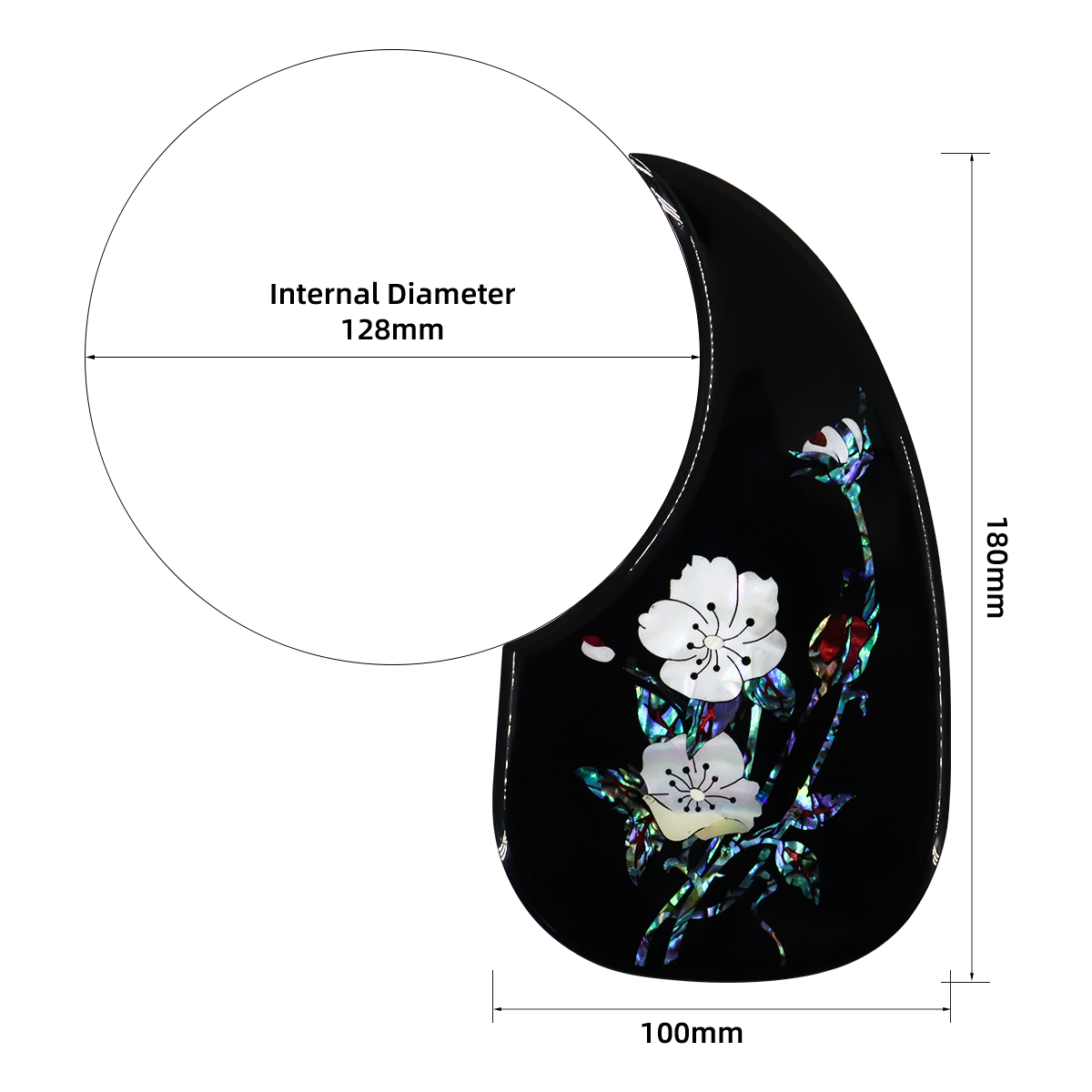 Acoustic Guitar Pickguard inlaid with shell Pattern Decorated Self-adhesive Pick Guard for Acoustic Guitar