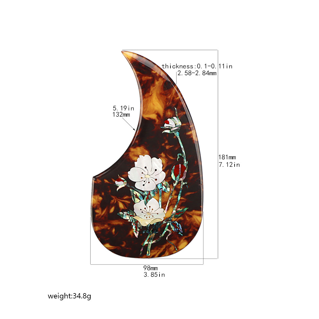 Acoustic Guitar Pickguard Pattern Decorated Self-Adhesive Pick Guard Sticker for Acoustic Guitar Accessories