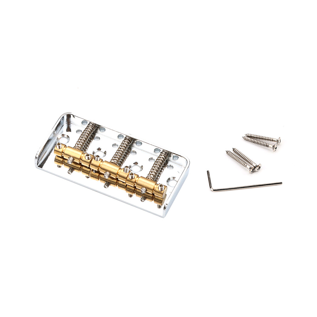 Short Tele Bridge Brass 3-Saddles for TL Style Chrome Electric Guitar Bridge