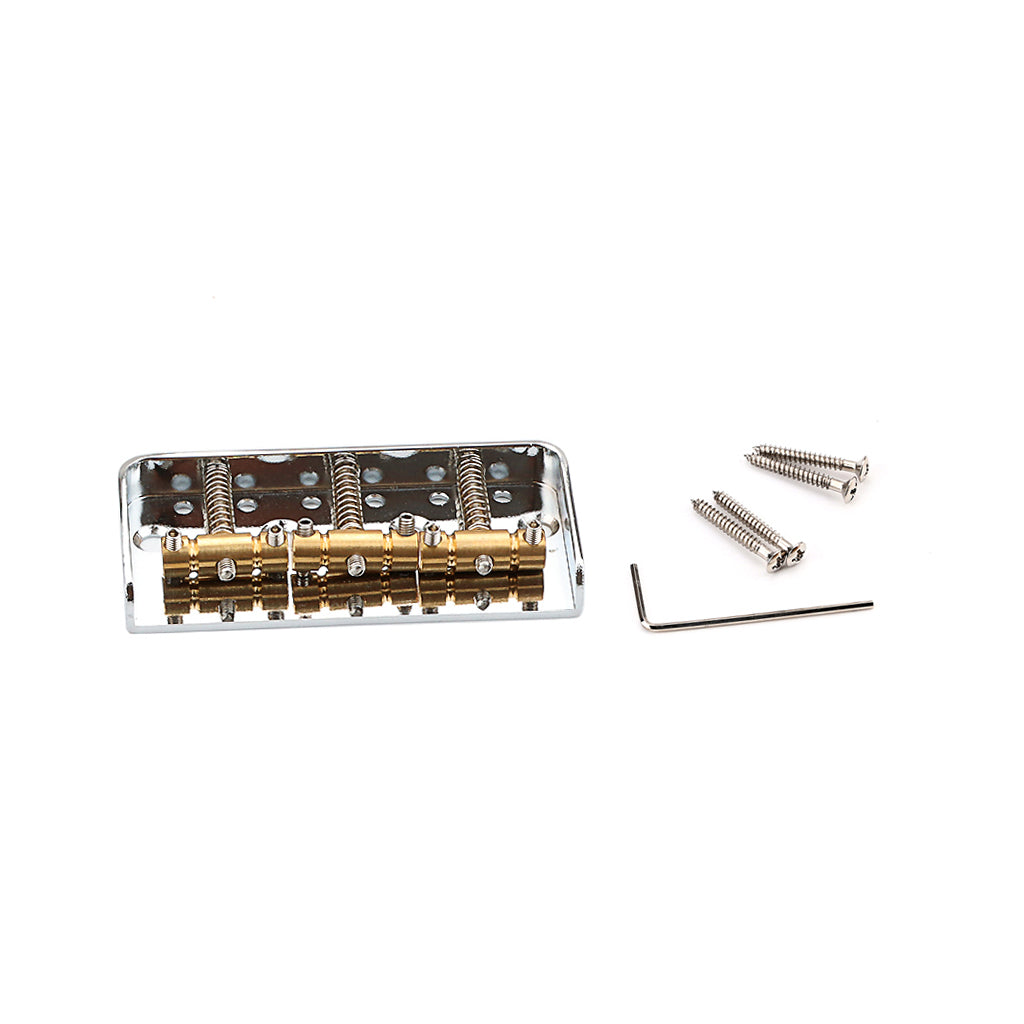 Short Tele Bridge Brass 3-Saddles for TL Style Chrome Electric Guitar Bridge
