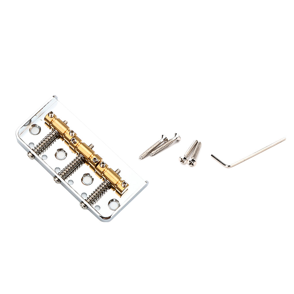 Short Tele Bridge Brass 3-Saddles for TL Style Chrome Electric Guitar Bridge