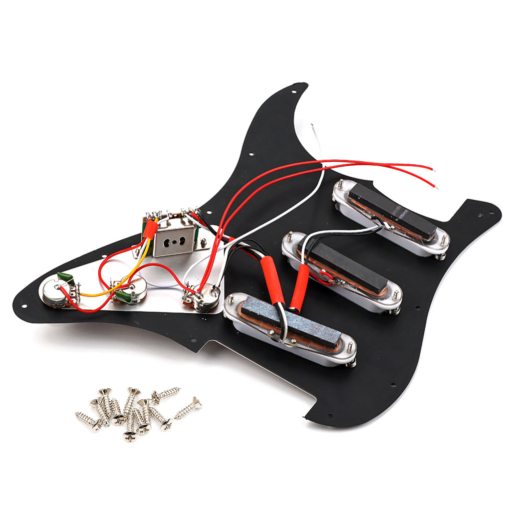 Pre-wired SSS Guitar Loaded Pickguard for Strat Style Electric Guitar Red Tortoise 3Ply