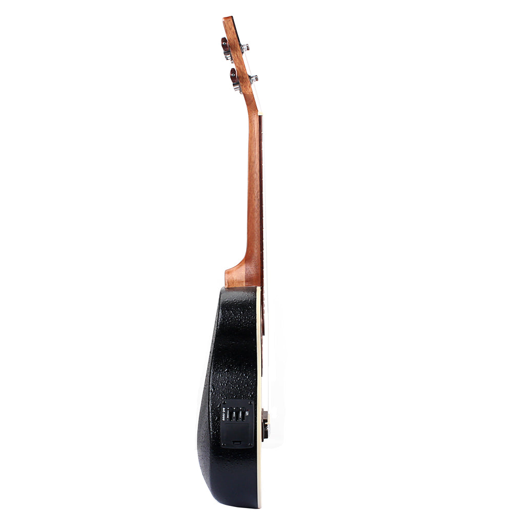 23 inch Compact Ukulele with Hawaiian Iische Spruce and Rosewood Ukulele Built-in EQ Bracket