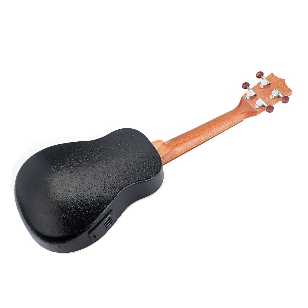 23 inch Compact Ukulele with Hawaiian Iische Spruce and Rosewood Ukulele Built-in EQ Bracket