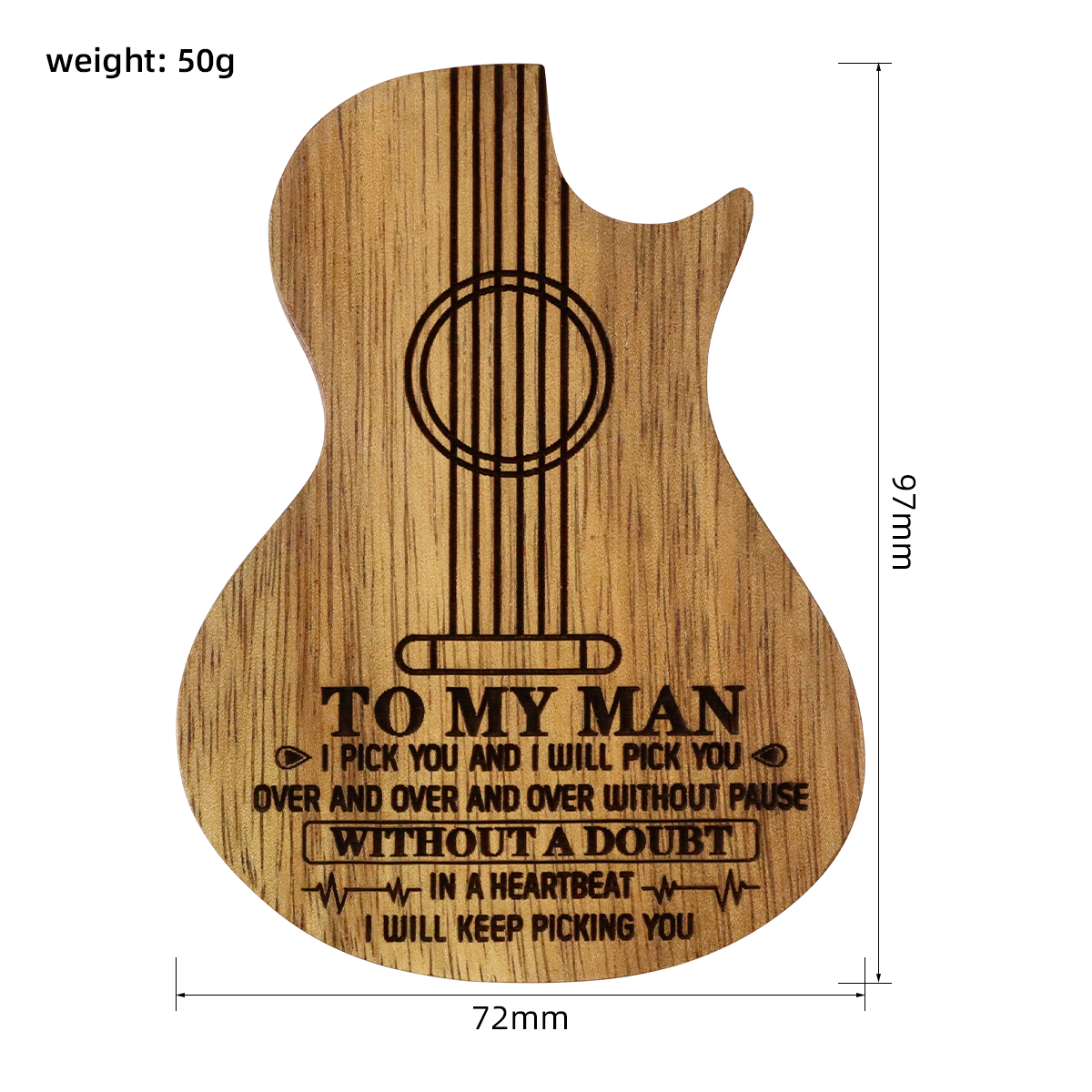 Engraved Guitar Pick Box Personalized Wood Guitar Picks Box Plectrum Container with 3 Pcs Guitar Pick for Music Instrument Guitar Players friend father boyfrend