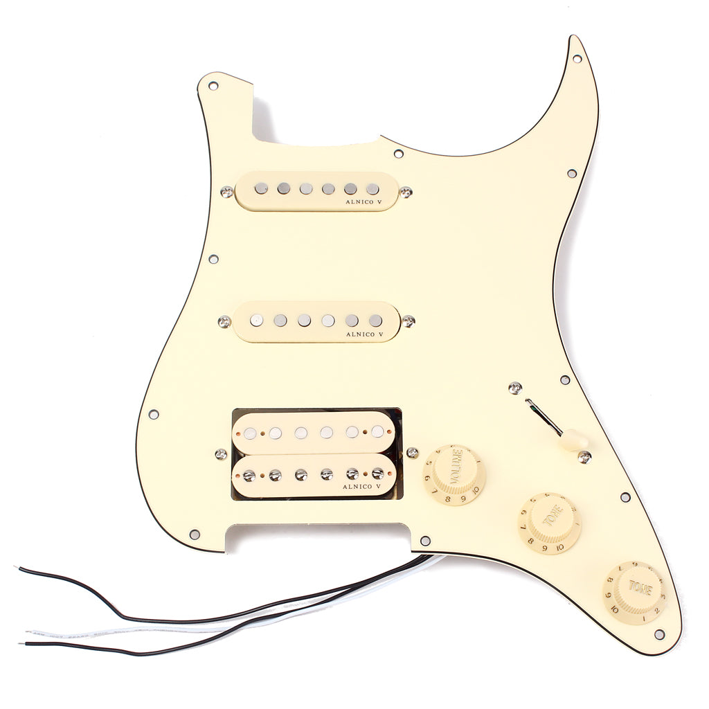 SSH Cream Loaded Prewired Electric Guitar Pickguard ALNICO V Pickup for FD ST Style Guitar