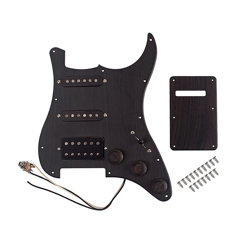 Prewired-Loaded SSH Pickguard Alnico V Pickups Scratch Plate Back Plate & Screws for FD ST Style Guitar, roseWood Color