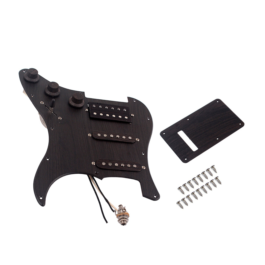 Prewired-Loaded SSH Pickguard Alnico V Pickups Scratch Plate Back Plate & Screws for FD ST Style Guitar, roseWood Color