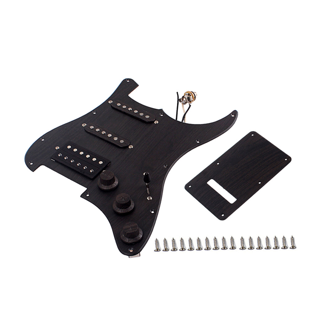 Prewired-Loaded SSH Pickguard Alnico V Pickups Scratch Plate Back Plate & Screws for FD ST Style Guitar, roseWood Color
