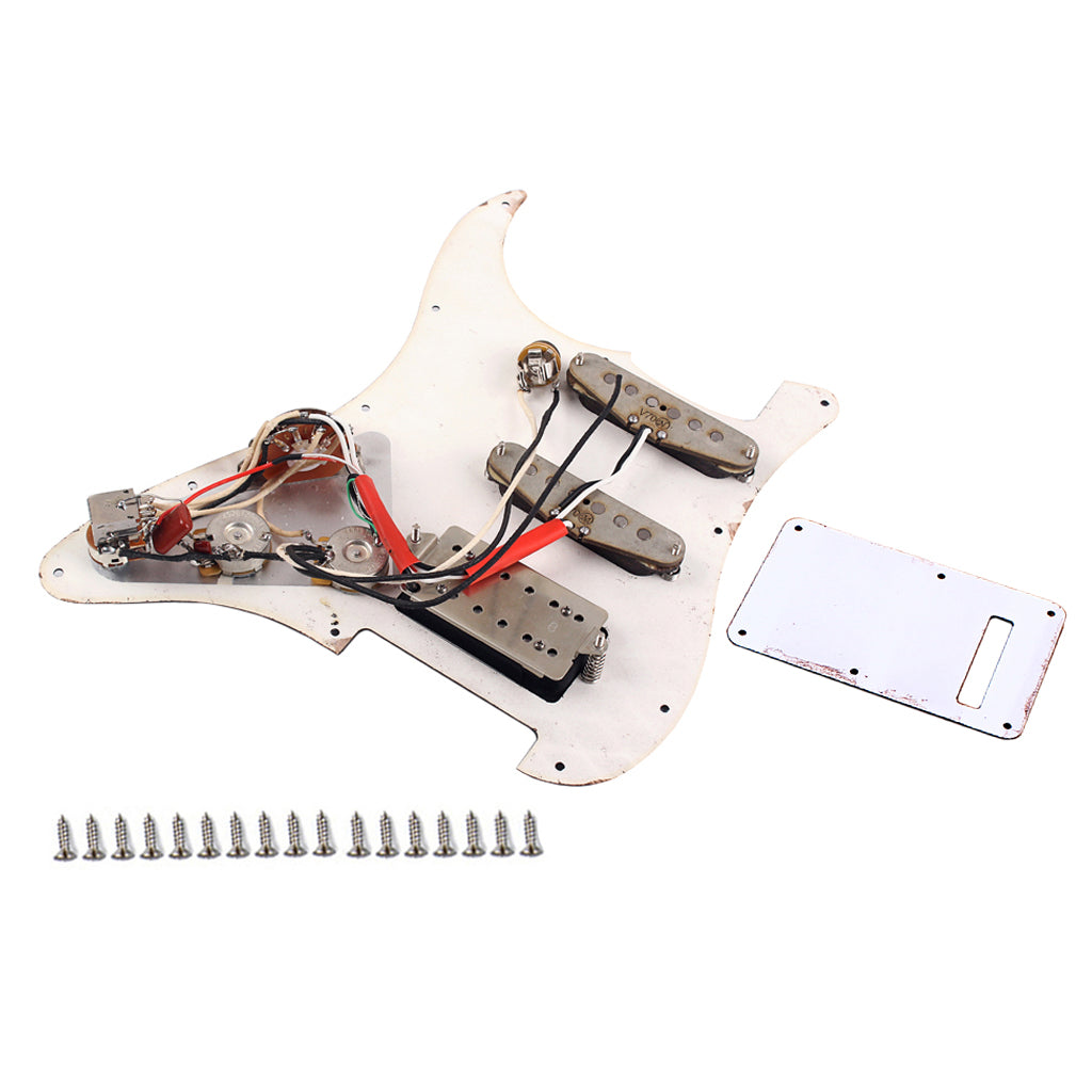 Prewired-Loaded SSH Pickguard Alnico V Pickups Scratch Plate Back Plate & Screws for FD ST Style Guitar, roseWood Color