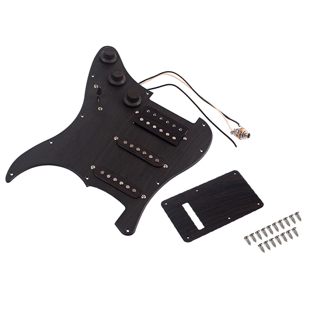 Prewired-Loaded SSH Pickguard Alnico V Pickups Scratch Plate Back Plate & Screws for FD ST Style Guitar, roseWood Color