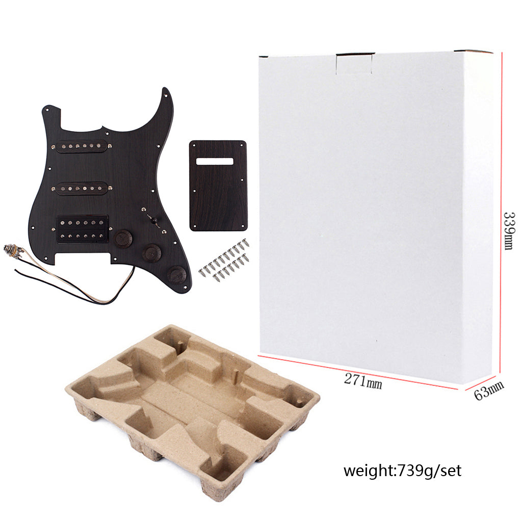 Prewired-Loaded SSH Pickguard Alnico V Pickups Scratch Plate Back Plate & Screws for FD ST Style Guitar, roseWood Color