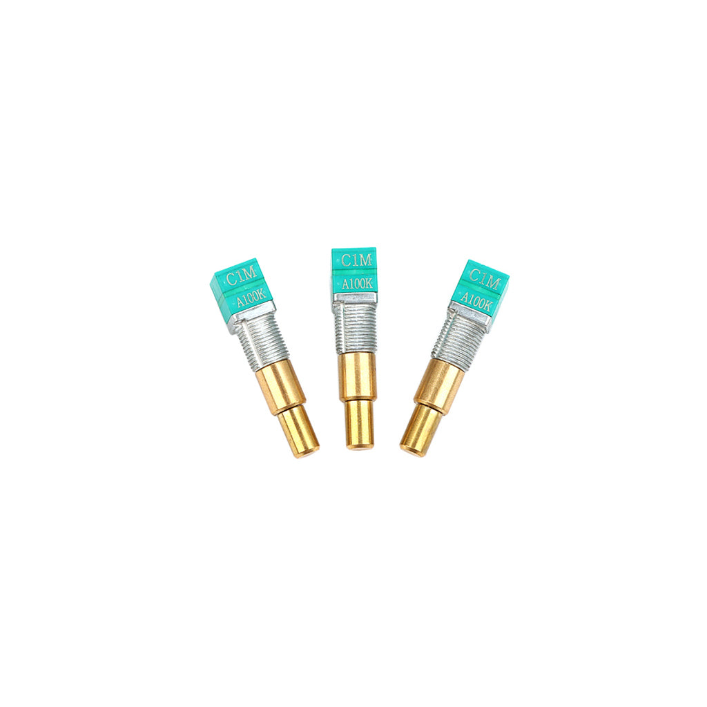 3Pcs Dual Concentric Brass Dual Shaft Rotary Potentiometer with Center Detent Guitar Potentiometer A100K/C1M