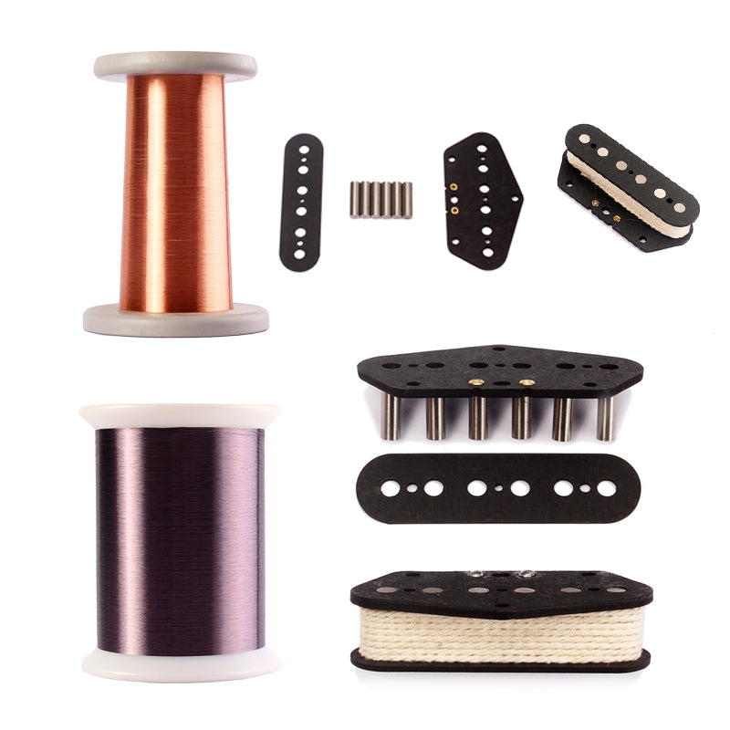 Guitar Bridge & Cupronickel Pickup & 3 Way Switch Control Knob Plate Set