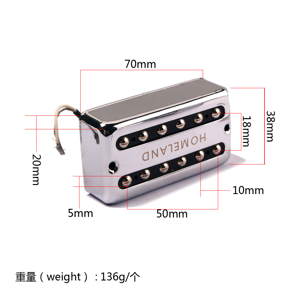 guitar humbucker Bridge & Neck Pickup Set chrome