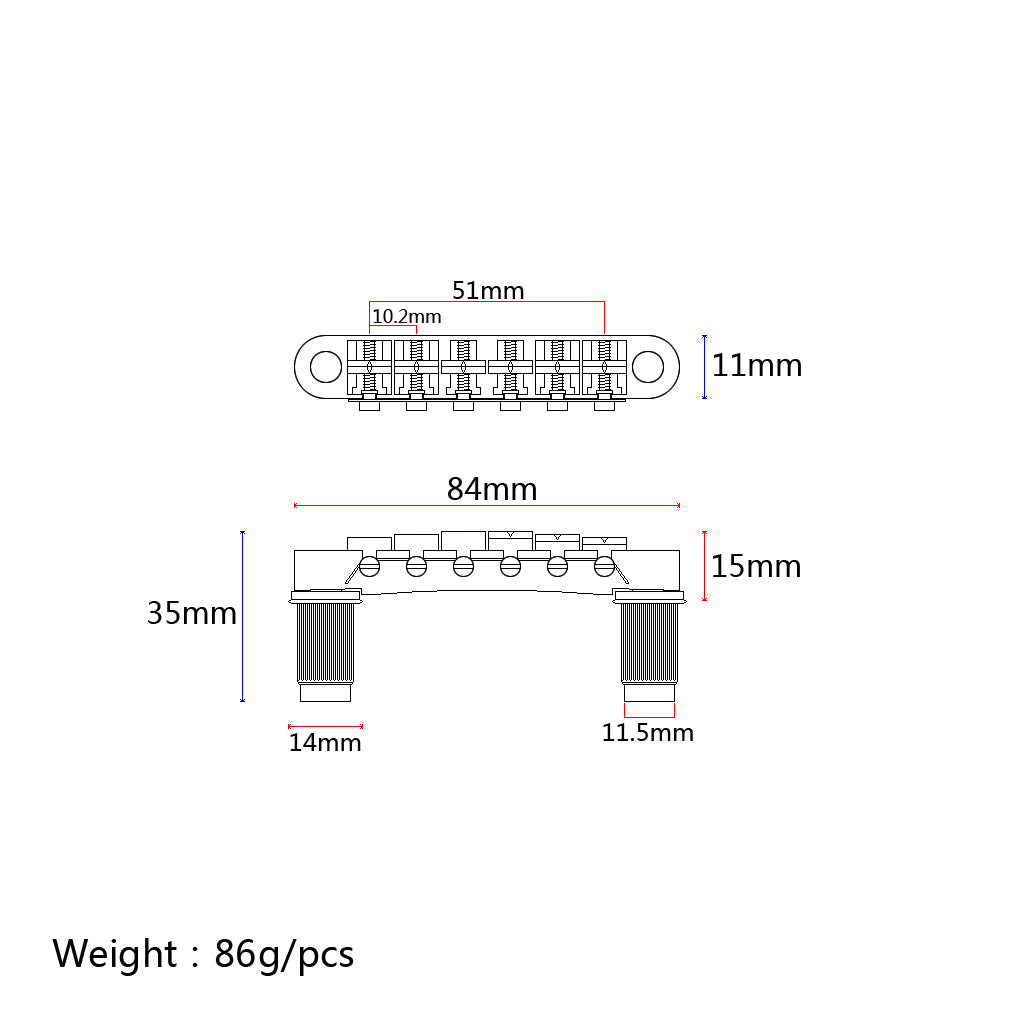 LP Electric Guitar Bridge Tune-O-Matic Bridge BLACK for LP Style Guitar Parts Accessories