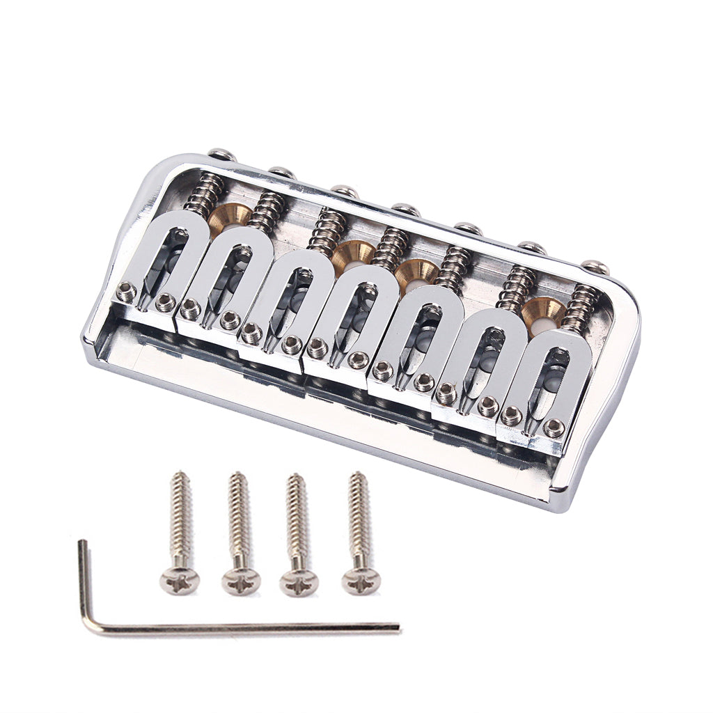 7 String BRASS Chrome Saddle Bridge Strain Plate Bridge