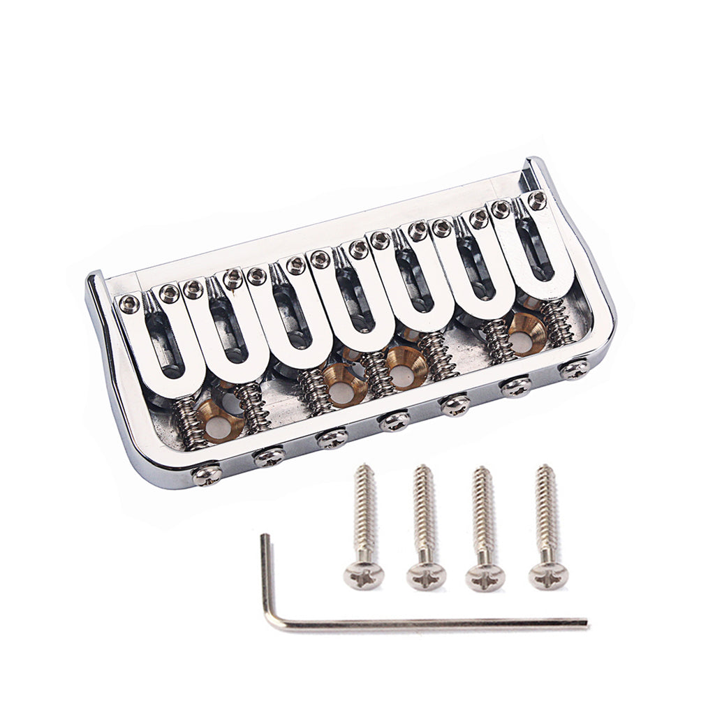 7 String BRASS Chrome Saddle Bridge Strain Plate Bridge