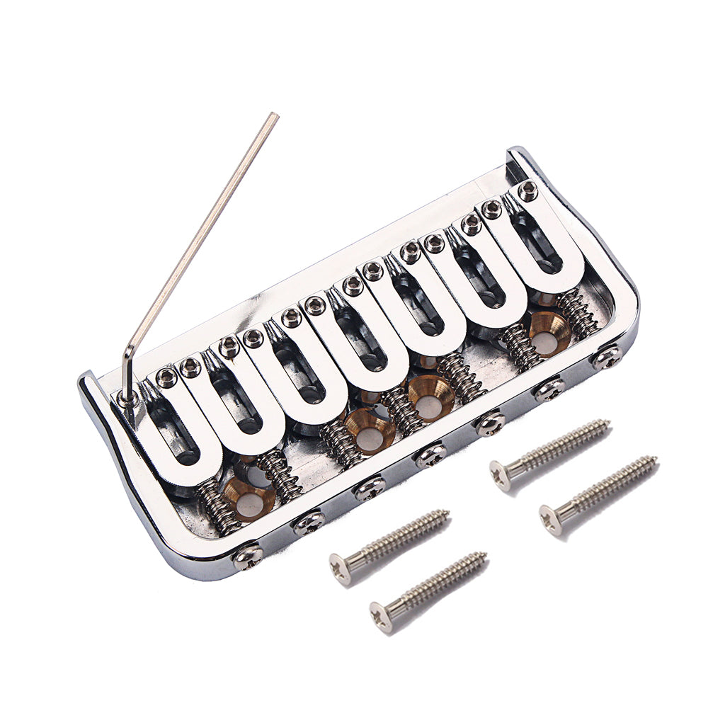 7 String BRASS Chrome Saddle Bridge Strain Plate Bridge