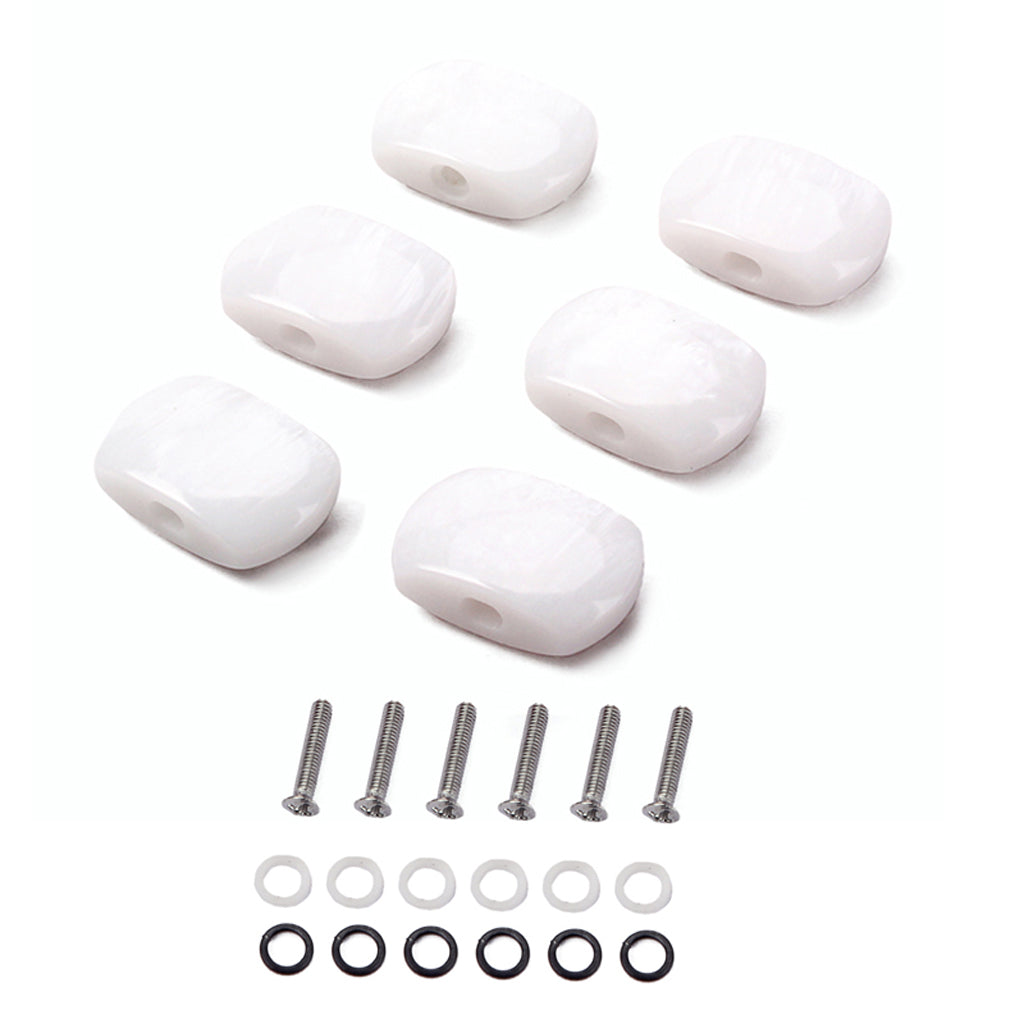 Red/White Large Square Guitar Tuning Pegs Keys Tuners Machine Heads Replacement Buttons 6PCS