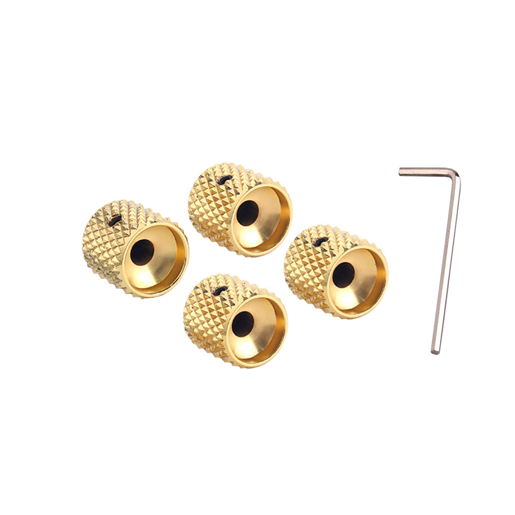 4 Pcs Electric Guitar And Bass Tone And Volume Metal Electronic Control Knobs Cap