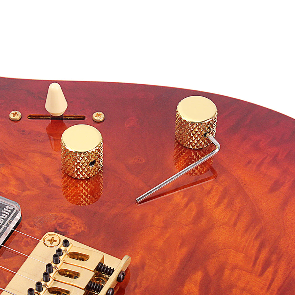 4 Pcs Electric Guitar And Bass Tone And Volume Metal Electronic Control Knobs Cap